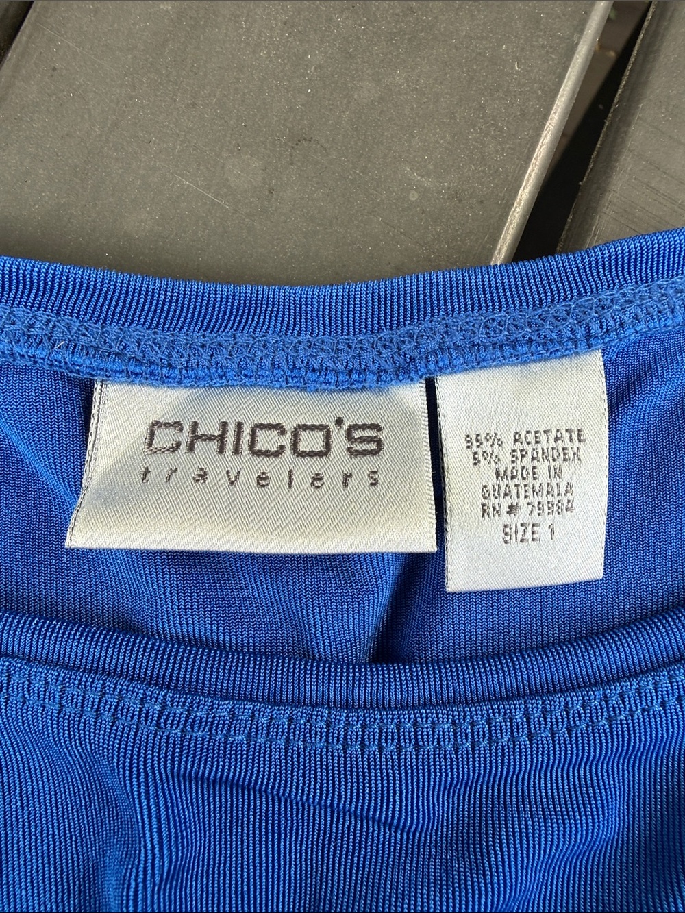 Chico’s Travelers Women's Sleeveless Tank Top - Royal Blue - Picture 2 of 2